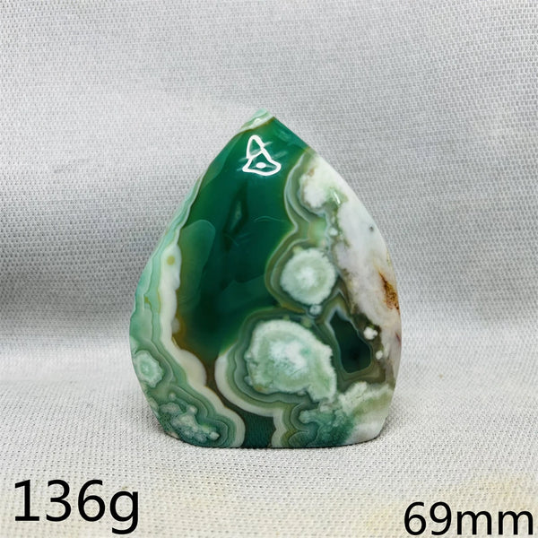 Green Cherry Blossom Agate Flame-ToShay.org