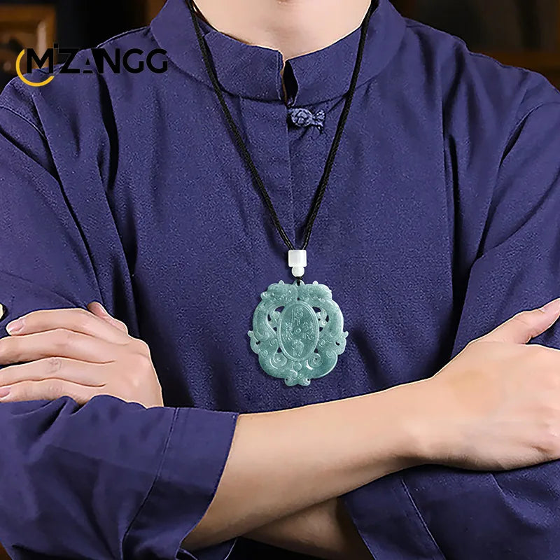 Blue Jadeite Dragon Phoenix-ToShay.org