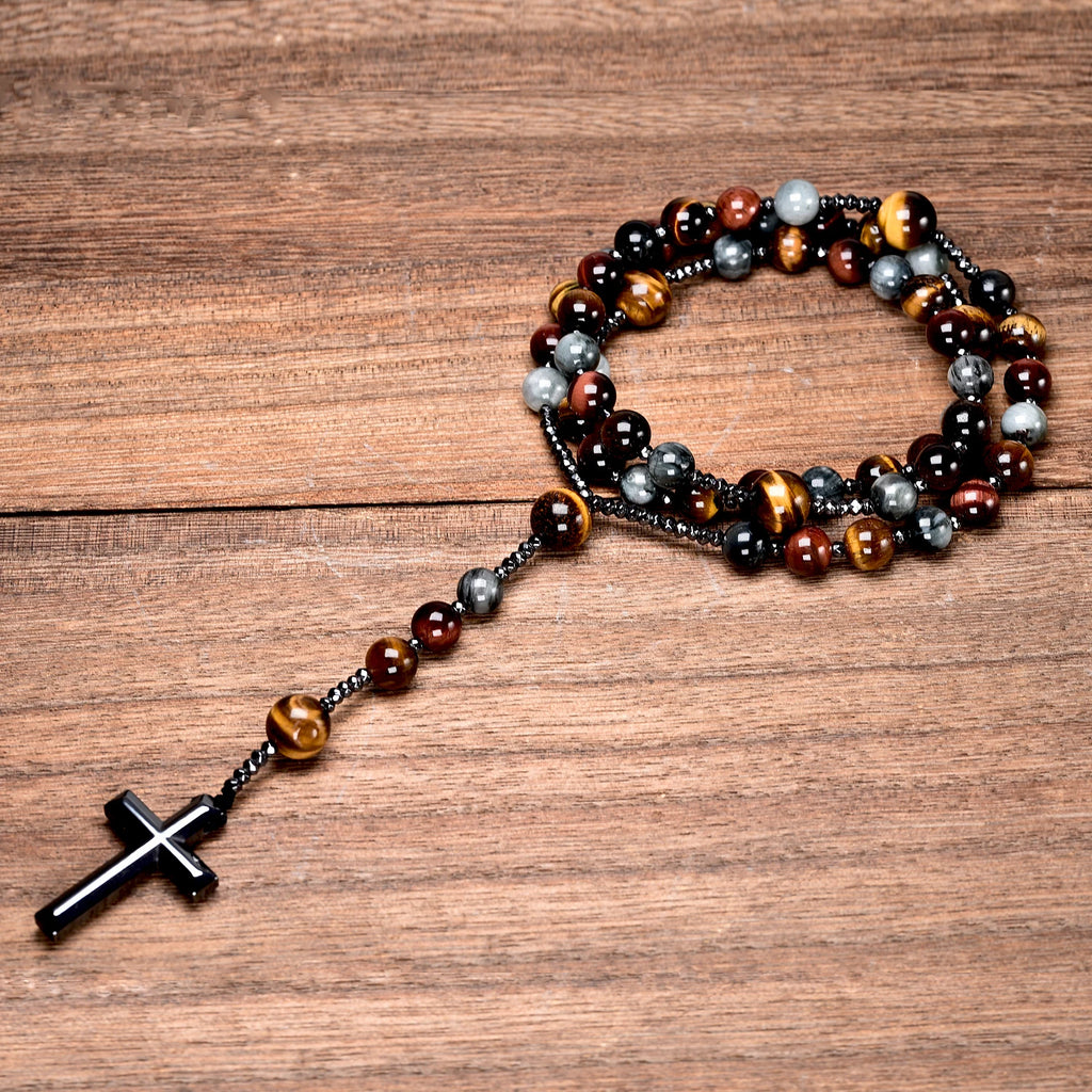 Mixed Tiger Eye Rosary-ToShay.org