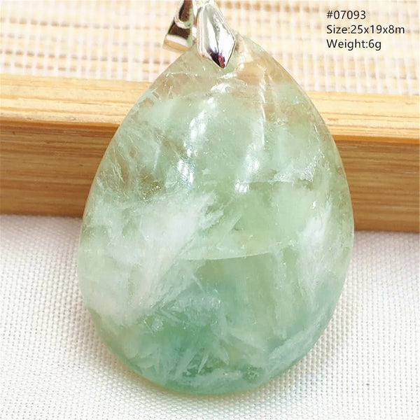Green Feather Fluorite Pendant-ToShay.org