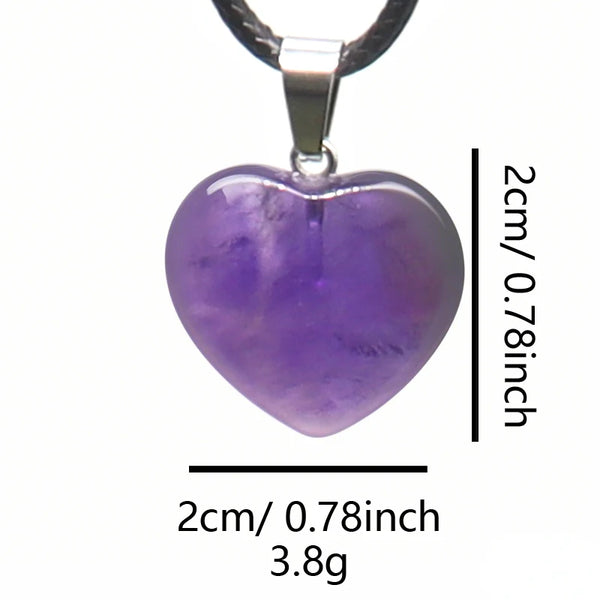 Purple Amethyst Heart Pendants-ToShay.org
