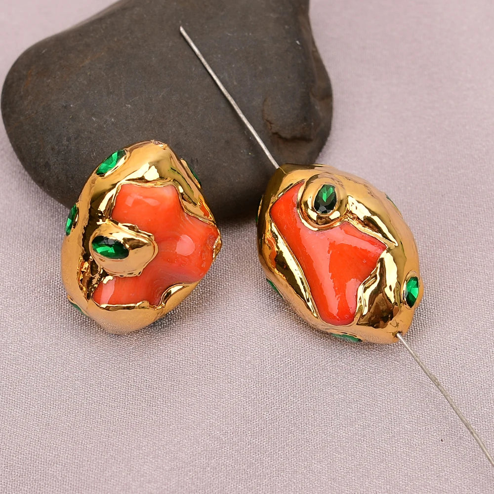Orange Coral Paved Beads-ToShay.org