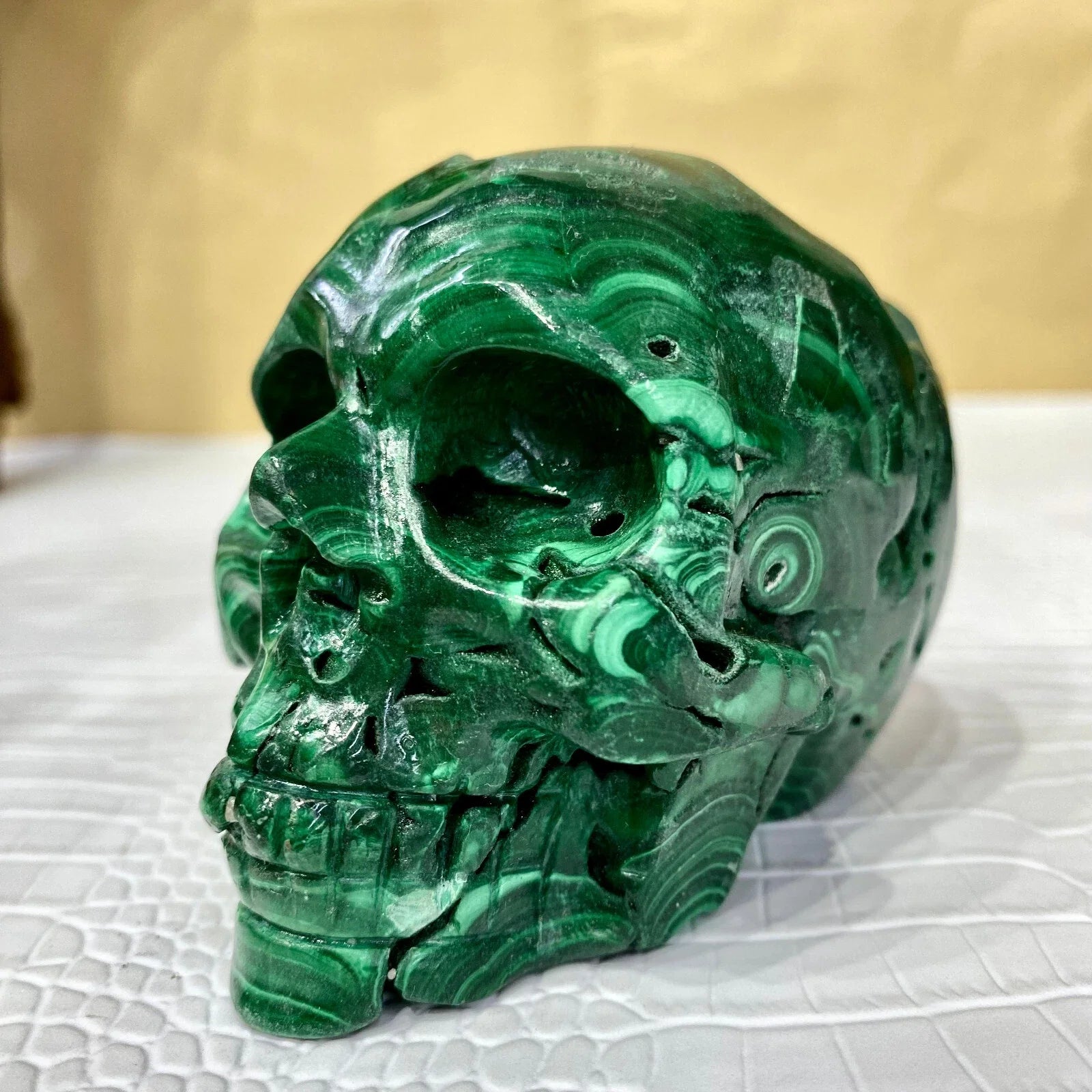 Green Malachite Skull-ToShay.org