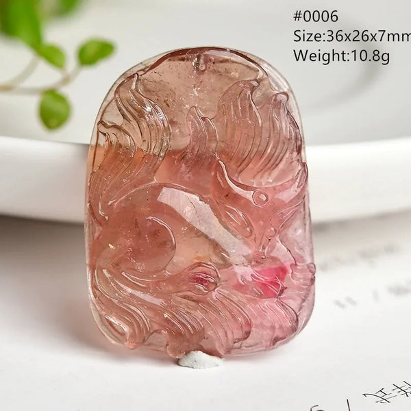 Red Tourmaline Bird Fish Pendant-ToShay.org