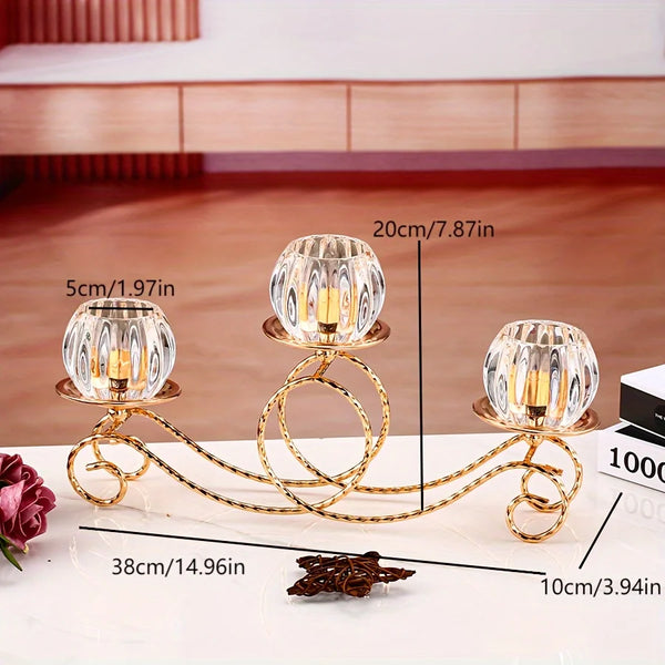 Gold Crystal Candle Holder-ToShay.org