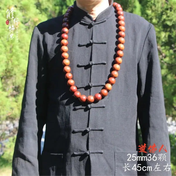Wood Pear Buddha Necklace-ToShay.org