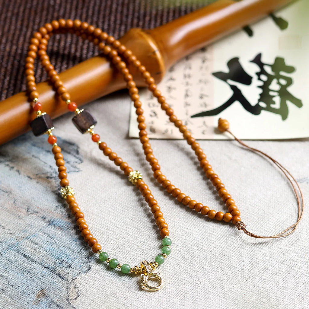 Brown Olive Pit Bead Necklace-ToShay.org