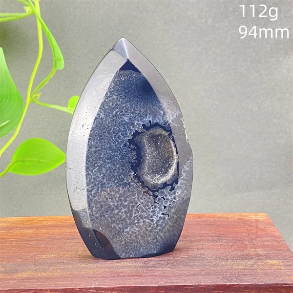 Black Agate Geode Flame-ToShay.org