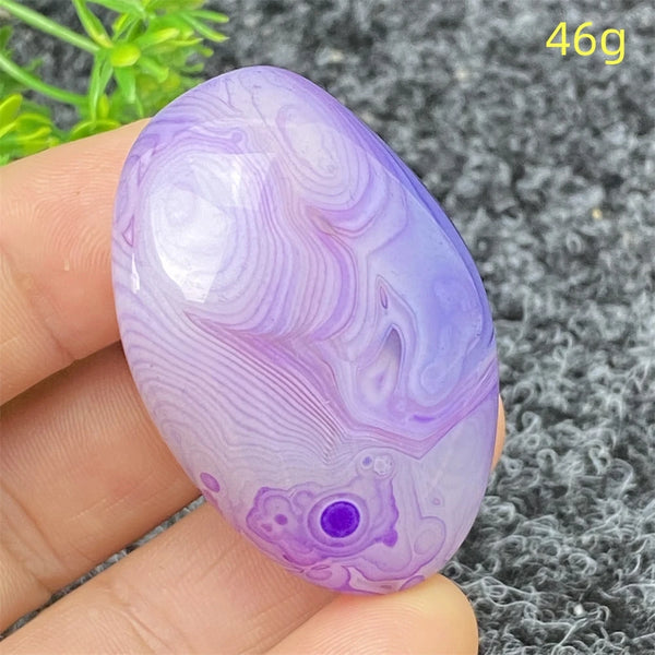 Purple Silk Agate Palm Stone-ToShay.org