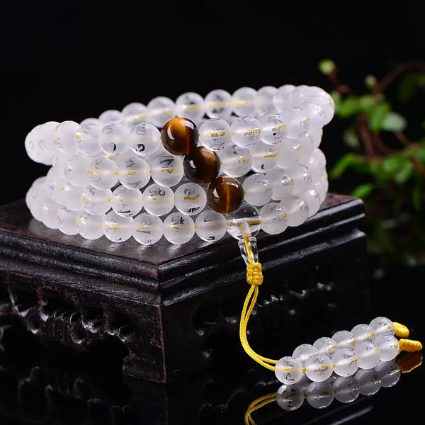 White Crystal Prayer Beads-ToShay.org