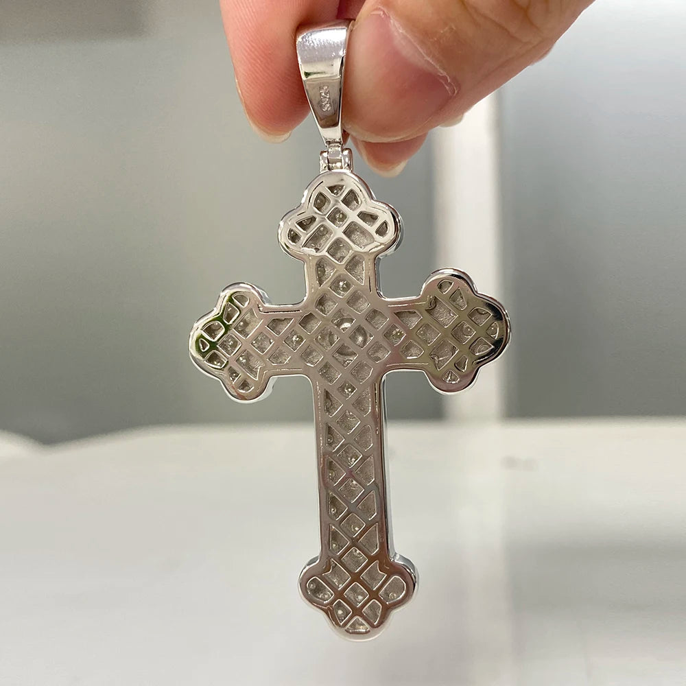 Silver Diamond Cross Pendant-ToShay.org