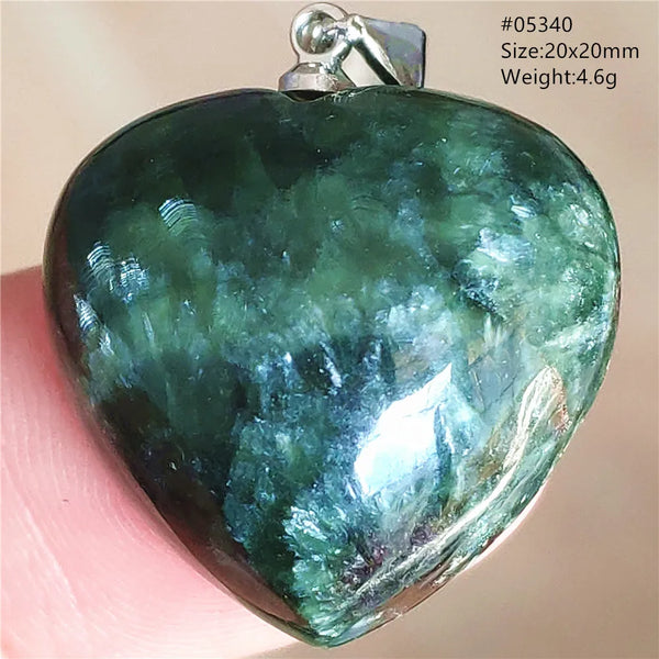Green Seraphinite Heart Pendant-ToShay.org