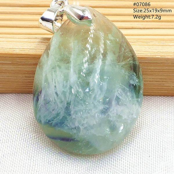Green Feather Fluorite Pendant-ToShay.org