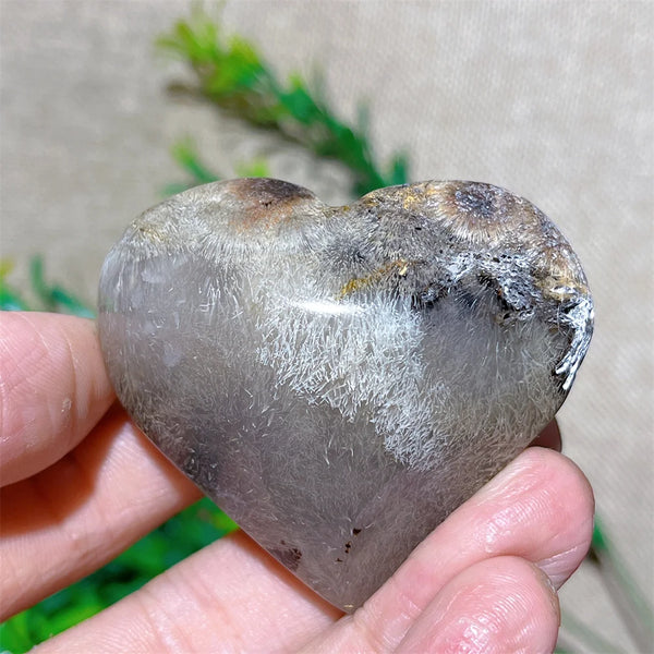 Yellow Hair Agate Heart-ToShay.org