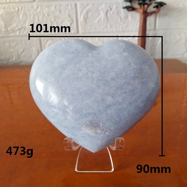 Blue Celestite Crystal Heart-ToShay.org