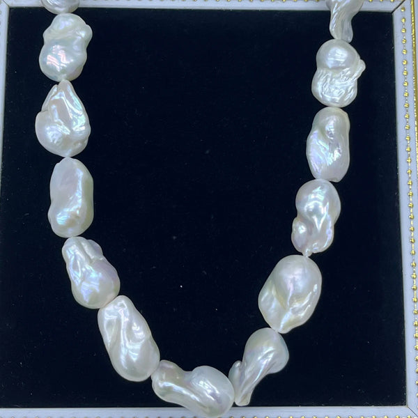 White Pearl Baroque Beads-ToShay.org