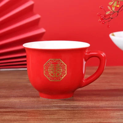 Red Porcelain Tea Set-ToShay.org