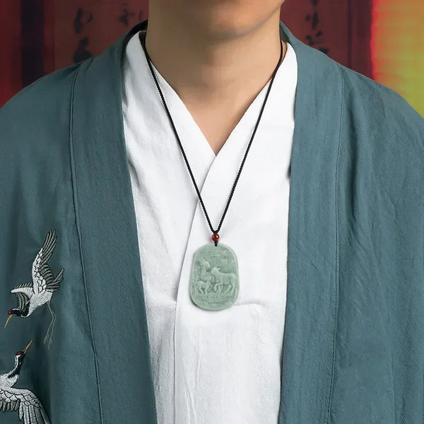 Green Jade Lamb Pendant-ToShay.org