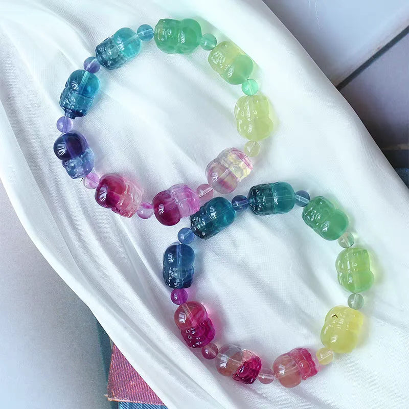 Rainbow Fluorite Pi Xiu Bracelet-ToShay.org