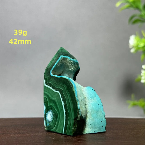 Blue Chrysocolla Malachite Point-ToShay.org