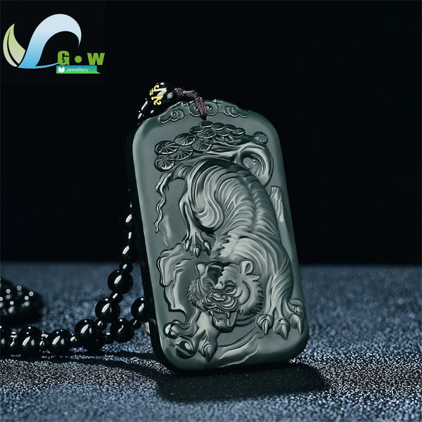 Green Jade Tiger Pendant-ToShay.org