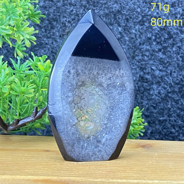 Black Agate Geode Torch-ToShay.org