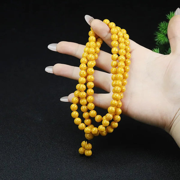 Yellow Cinnabar Prayer Beads-ToShay.org
