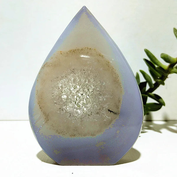 Blue Agate Geode Point-ToShay.org
