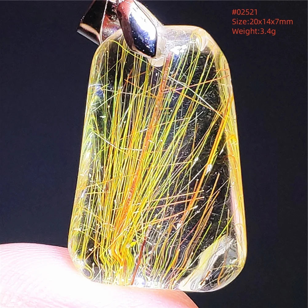 Gold Rutilated Quartz Pendant-ToShay.org