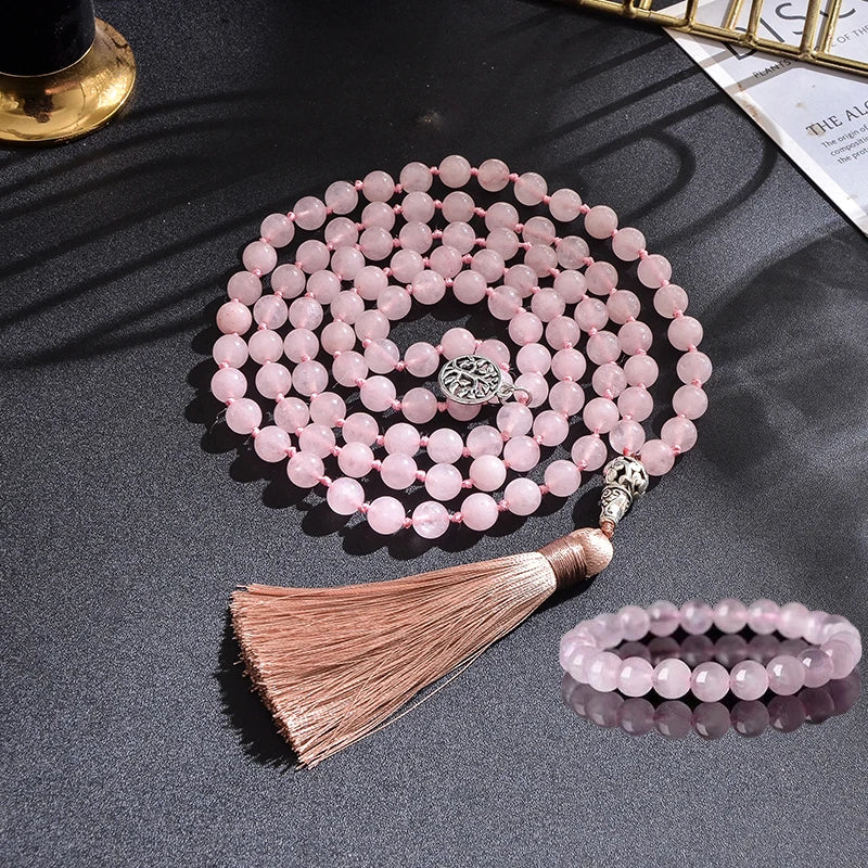 Pink Rose Quartz Necklace-ToShay.org