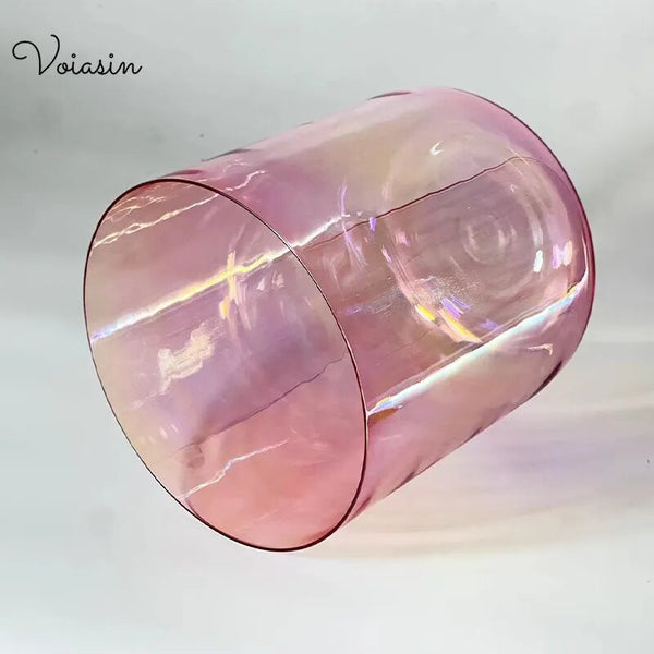 Pink Rose Clear Crystal Singing Bowl-ToShay.org