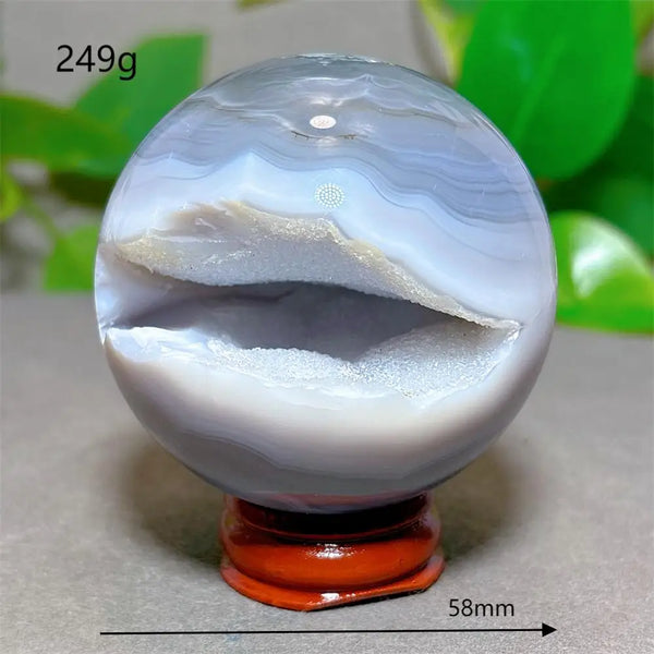 Grey Agate Cluster Ball-ToShay.org