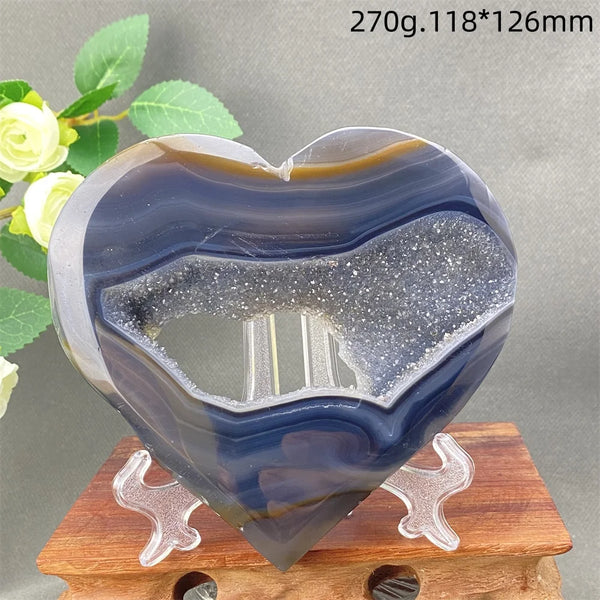 Grey Agate Crystal Heart-ToShay.org