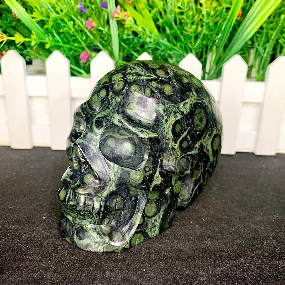 Natural Mineral Stone Kambaba Jasper Skull Hand Carved Healing Crystals Home Decor Collection Holiday Gifts-ToShay.org