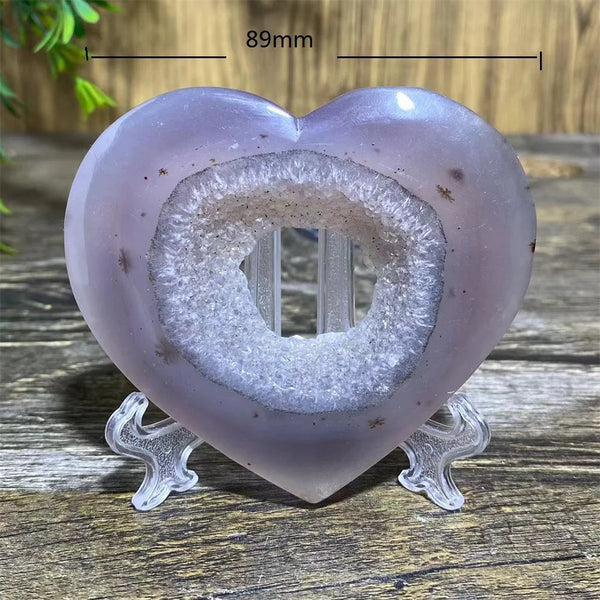 Grey Druzy Agate Heart-ToShay.org