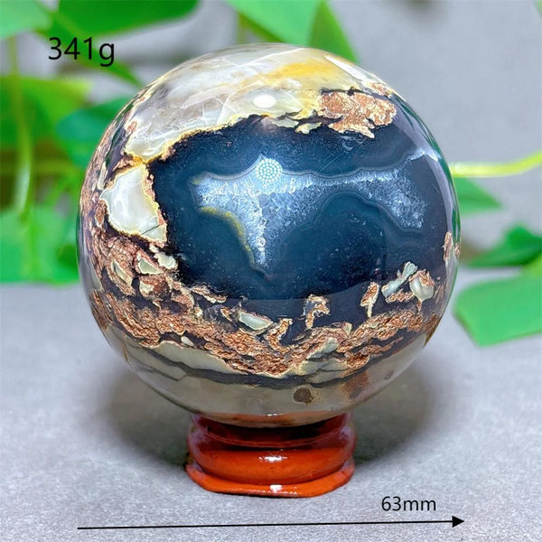 Green Fluorescent Volcanic Agate Ball-ToShay.org