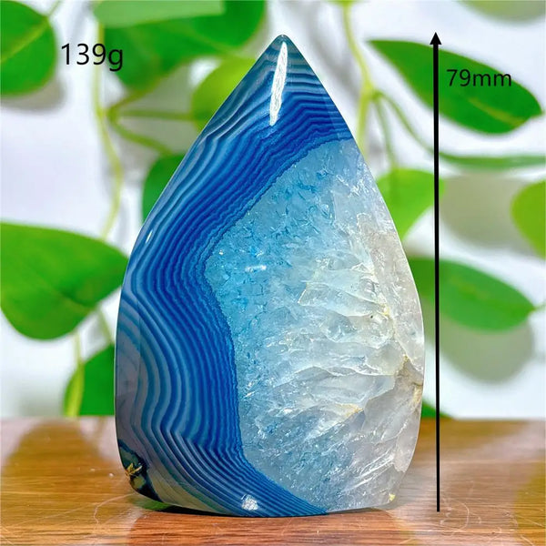 Blue Silk Agate Flame-ToShay.org