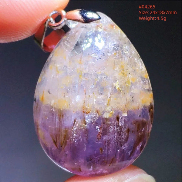 Purple Rutilated Auralite Pendant-ToShay.org