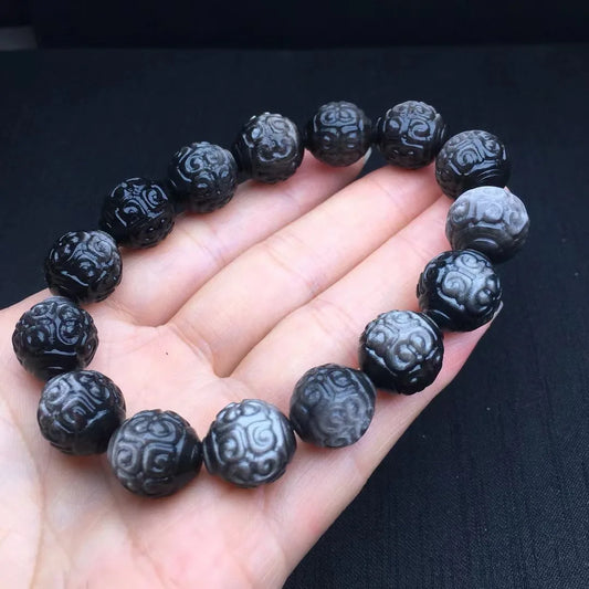 Silver Obsidian Bracelet-ToShay.org