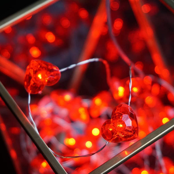 Red Love Heart String Lights-ToShay.org