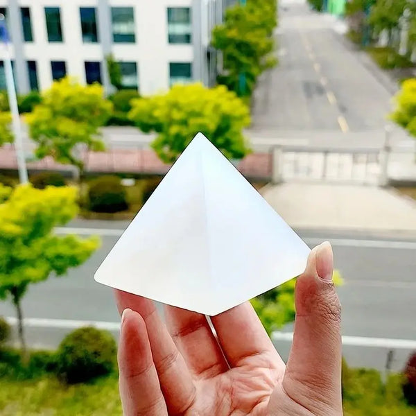 White Selenite Pyramid-ToShay.org