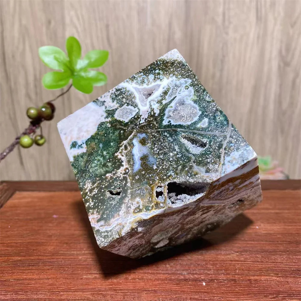 Green Ocean Jasper Cube-ToShay.org