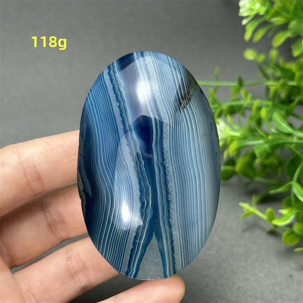 Blue Agate Palm Stone-ToShay.org