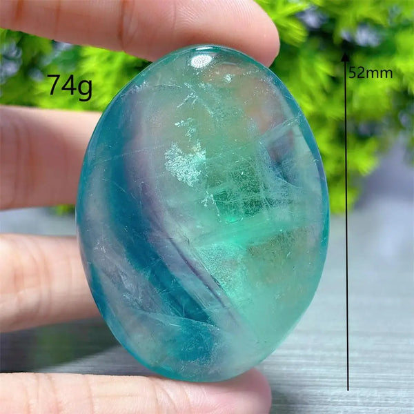 Rainbow Fluorite Palm Stone-ToShay.org