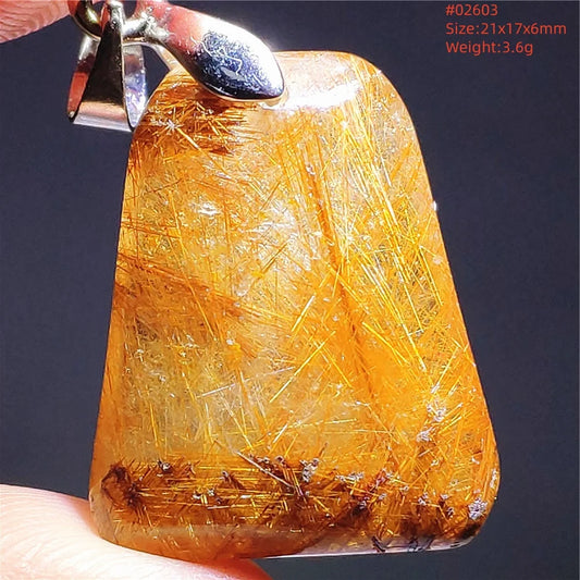 Gold Rutilated Quartz Pendant-ToShay.org