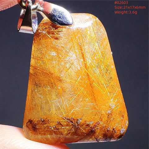 Gold Rutilated Quartz Pendant-ToShay.org