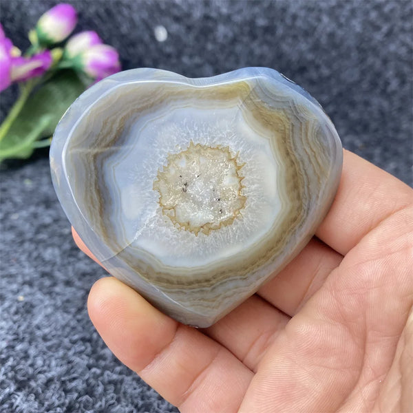 Grey Agate Geode Heart-ToShay.org