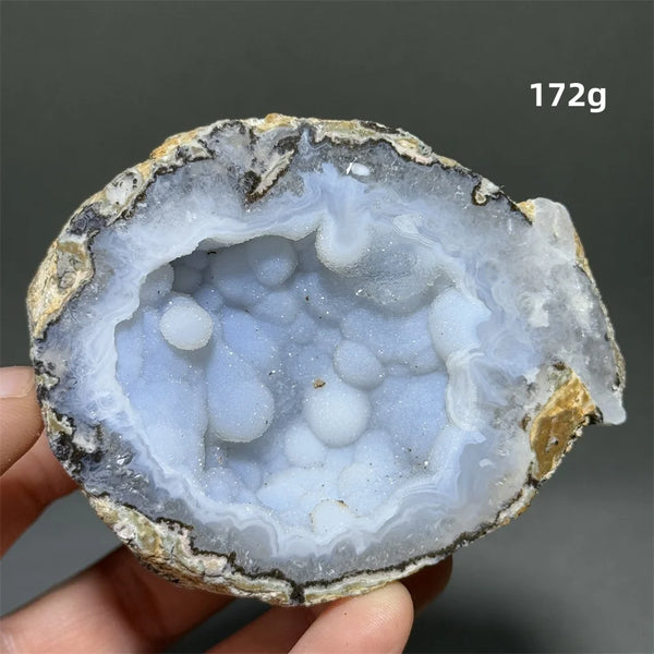 White Agate Crystal Cave Egg-ToShay.org