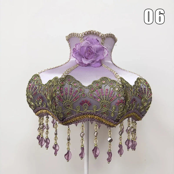 Beaded Lace Flower Lamp Shade-ToShay.org
