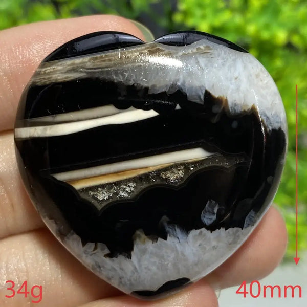 Black Agate Geode Heart-ToShay.org